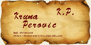 Kruna Perović vizit kartica